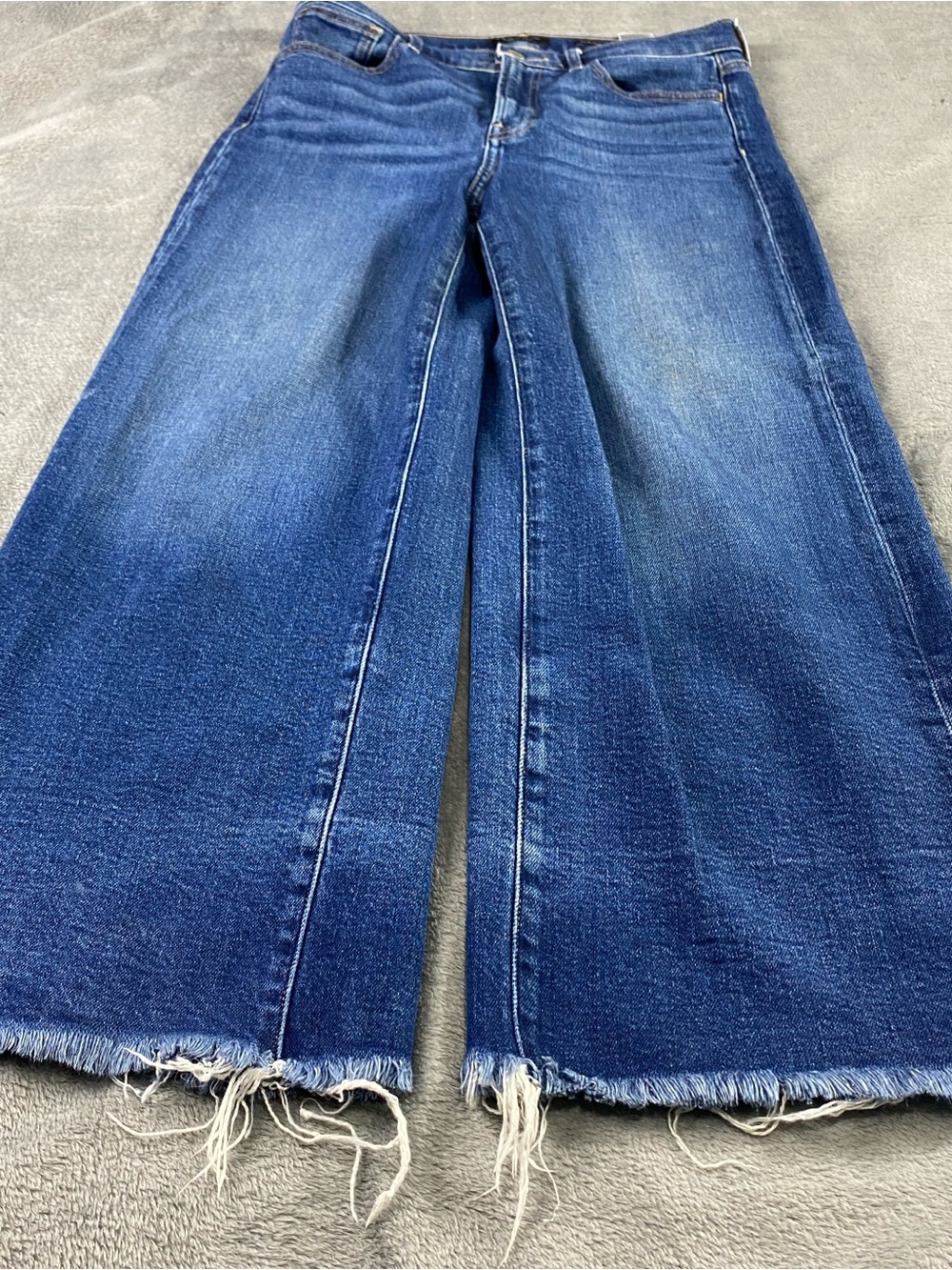 Banana Republic Premium High Rise Wide Leg Crop Jeans Size M Raw Hem